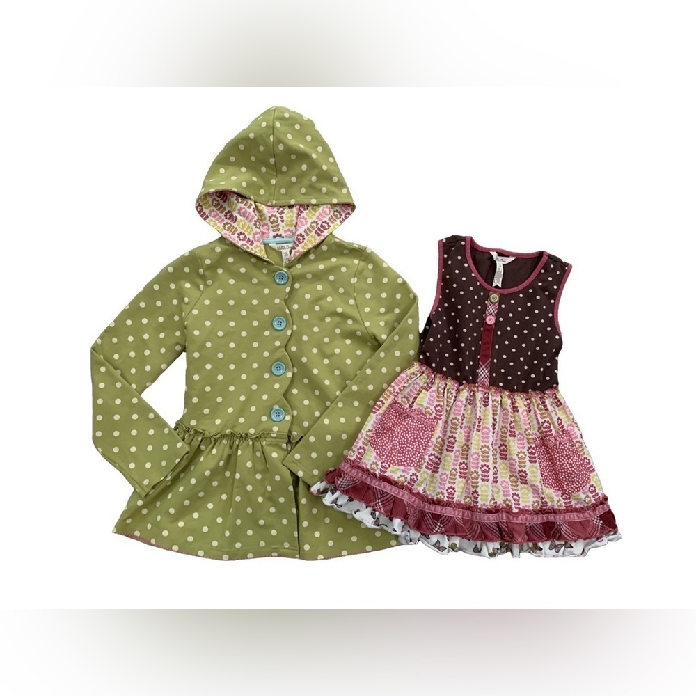 Matilda Jane Size 10 Willow Dot Hoodie and Matching Peplum Tank Set
